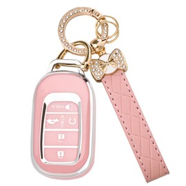 TECARATE for Honda Key fob Cover - Soft TPU Car Key Case Protector Fit for 2022 2023 2024 Honda Accord Civic HR-V CR-V Pilot Odyssey Smart Remote Key