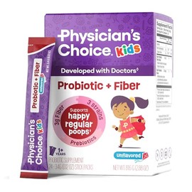 Physicians CHOICE Paquetes de fibra probiótica y prebiótica para niños Physicians Choice (a partir de 1 año) favorecen la regularidad intestinal, el  