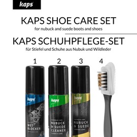Kaps Complete Shoe Clean and Care Kit, Care Set for Nubuck and Suede Boots and Shoes, Footwear Cleaning pack