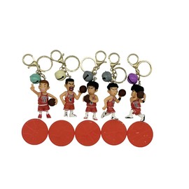 Denyeet Slam Dunk Keychain, Set of 5, Slam Dunk, Kaede Rukawa, Hisashi Mitsui, Ryota Miyagi, Takanori Akagi, Sakuragi Hanamichi Keychain, Pendant, Cute, Bag Strap, Cell Phone, Keys, Automotive, Decoration, Costume Tool, Moe Goods, Gift, multicolor