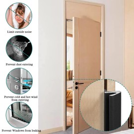 LSGCQ Kerf Weather Stripping Door Seal Strip 26 Ft Q Foam Door Weatherstrip Seal with Slot Card Slot Installation, Easy Cut to Size (Black)