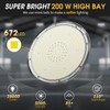 Elaruslux 200W UFO LED High Bay Light with Diffuser 28,000lm