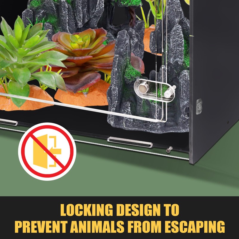 maiyuolg Reptile Tank 16x16x24 Terrarium – PVC Reptile Enclosure for
