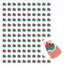 JarThenaAMCS 2400Pcs Mini Dumpster Fire Sticker Trash Flame Paper Decal Cute Self-Adhesive Sticker for Planner Reward Envelope Scrapbook DIY Supplies, 0.5 in