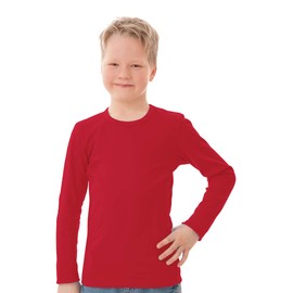 Trigema - Trigema Jungen Langarm-Shirt, Maglia a maniche lunghe Bambino, Red - Rot (kirsch 036), 9 anni (Tallia Produttore: 140)