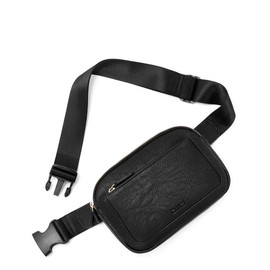 CLUCI Belt Bag for Women, Mini Everywhere Crossbody Waist Bag Adjustable Strap, Vegan Leather Women's Fanny Pack Bum Bag Gift for Christmas - Color: Black