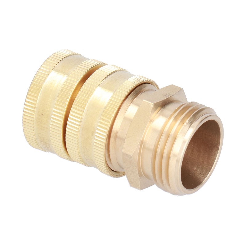 2Pairs 3/4in Brass Hose Adapter 2 Way Hose Adapter Durable