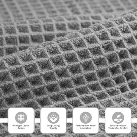 MICROFI New Microfiber Waffle Bath Towels, 3 Pieces, Oversized, Soft, Absorbent, Fast Drying, Lint Free, Includes Bath, Face and Hand Towels