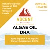 Ascent Nutrition Algae Oil DHA Omega-3's | Vegan and Vegetarian