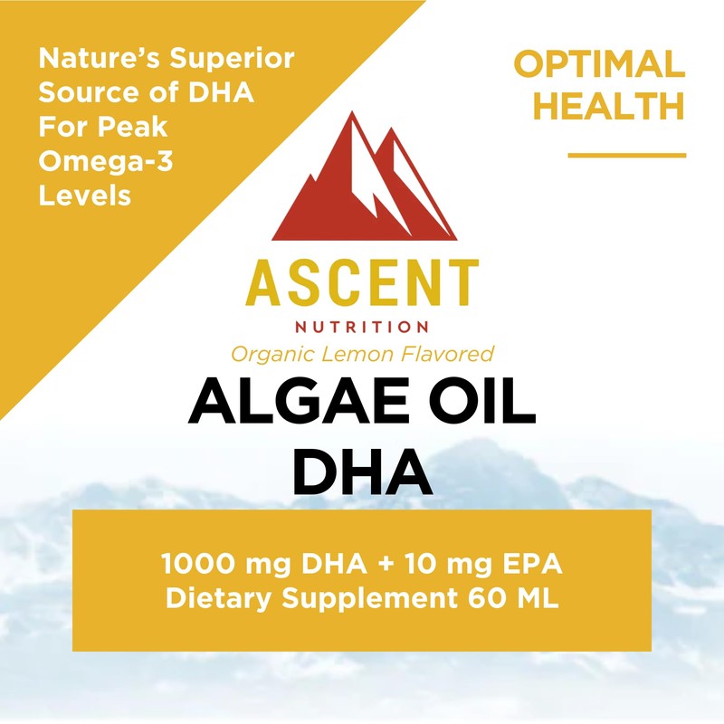 Ascent Nutrition Algae Oil DHA Omega-3's | Vegan and Vegetarian