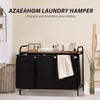 Azaeahom 3 Section Laundry Hamper with Shelf, Laundry Basket Organizer