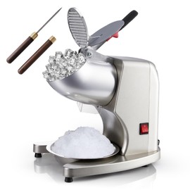 YODHOSA Shaved Ice Machine 300W Electric Ice Crusher 4 Blades Ice Crusher Shaver 2200 RPM Snow Cone Machine 286 lbs/hr Ice Shaving Machine for Home and Commercial