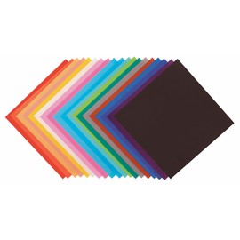 Yasutomo 4251 Fold EMS Light-Weight Origami Paper, Square, 5-3/4" x 5-3/4" Size, Assorted Solid Color, 0.44" Height, 6.25" Width, 8" Length (Pack of 100)
