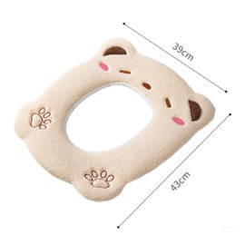 Toilet Seat Cover, Thick, Fluffy, Cute Design, Toilet, Toilet Seat Cover, Animal Motif, Washing Machine, Suitable for All Seasons, Anti-Slip, Comfortable, Cold Protection, Heat Retention, Easy Installation, Universal Toilet Cover, Nordic Decor, Gift, Bathroom Mat, Home Living Room, Comfortable (Pinkbear)