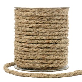 tenn well 6mm Jute Rope, 66 Feet Thick and Strong Garden Twine Jute String for Gardening, Bundling, Cat Scratcher, Decorating (Brown)