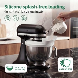 Silicone Pouring Shield for KitchenAid 4.5-5 qt Tilt-Head Mixers, White