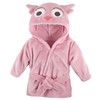 Hudson Baby Albornoz unisex de felpa para bebé, búho rosa,