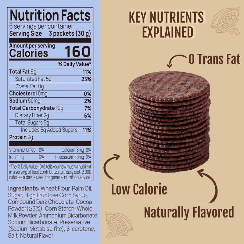 Vloong Ultra-Thin Cocoa & Chocolate Thin Crackers with Real Melted