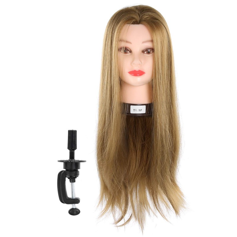 Mannequin Head, Portable with Hair High Temperature Fiber Cosmetology Doll