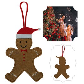 Christmas Hanging Gingerbread Man with Santa Hat Decoration Gnomes Ornaments Xmas Tree Hanging Felt Home Holiday Decor Gifts Festive Season Indoor Outdoor Garden Lawn – 19.5cm (Ginger Man)