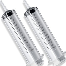 2 Pack 150ml Large Syringes Big Syringes, Large Garden Syringe for Scientific Labs, Measuring, Watering, Refilling (150 ML)