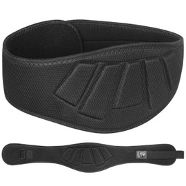 Weight Lifting Belt – 6.5” Back Support Padded Workout Rolling Buckle – Neoprene Gym Belt – Fitness Bodybuilding Training Deadlift Squats Weightlifting Belt (S)