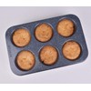 Monfish Jumbo Deep Muffin Pan 6 Cup Carbon Steel Gray