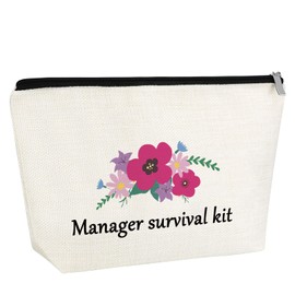 Manager Gifts for Women Makeup Bag Manager Birthday Gift Appreciation Gift for Manager Cosmetic Bag Office Gift for Manager Leader Coworker Christmas Birthday Gift Retirement Gift Toiletry Bag