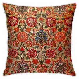 Ancient Turkish Tapestry Throw Pillow Covers 18"X18" Cozy Velvet Square Throw Pillowcases Home Decor For Bed Couch Sofa Living Room Cushion Cover