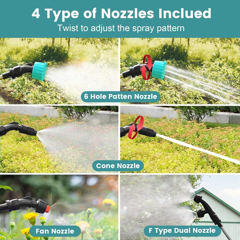 Battery Powered Sprayer 1.35 Gallon, 2025 Electric Garden Sprayer with