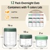 12 Pack Overnight Oats Containers with Lids, 16oz/10oz/4oz Glass Jars
