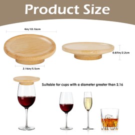 Dannir 10Pcs Wine Glass Charcuterie Topper, Mini Charcuterie Boards, Wine Glass Topper Charcuterie Appetizer Plates, Wine Glass Covers to Keep Bugs Out for Family Gatherings Bars Restaurants