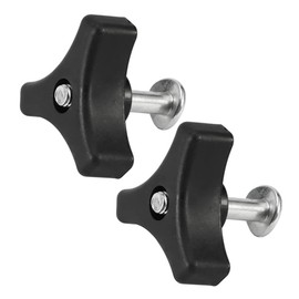 WeddHuis Set of 2 Lawn Mower Handle Screws Set, Triangle Handle Knob Nut Screw Plastic Screws and Nuts for Lawn Mower Sliding Handles Garden Tool Accessories (Black)