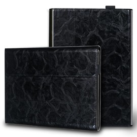 Gexmil Leather Case Compatible with Surface Pro 9/10/ 11, Tablet Cover for Surface Pro 13",with Pencil Holder, Support Type Keyboard,Magnetic Closure,Multi-Angle Portfolio Cover,Black