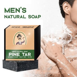 Anti-Mite Soap for Men,Body Soap Bar Men,Men's Natural Soap Pine Tar