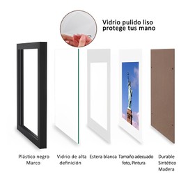 Marco para Dibujos Niños, Marcos para Cuadros, Kids Art Frame Storage, Puede Suspender Horizontal o Longitudinalmente, Adecuado para la Exhibición en la Pared o Mesa de la Casa, Oficina (Negro)
