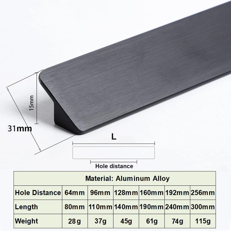 Qrity 10 x Aluminium Alloy Furniture Handles Knobs Cupboard Handles