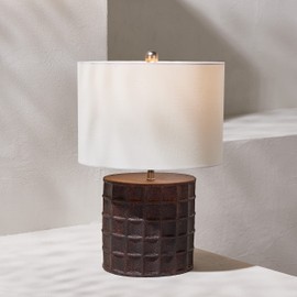 SAFAVIEH Lighting Collection Welsh Modern Rust 21-inch Table Lamp (LED Bulb Included)