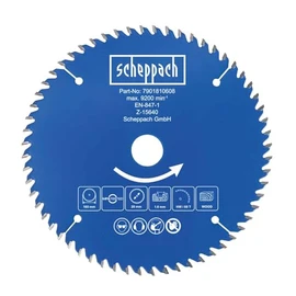 Scheppach Circular Saw Blade Diameter 165 x 20 x 1 x 1.6 mm | Z 60 | Hand Circular Saw Blade | for Scheppach Cordless Hand Circular Saws C-HCS165-X + BC-HCS165-X