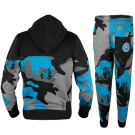 GUBA® Boys Tracksuit Camouflage HNL Hoodie and Bottom Jogging Suit Sportswear 5-13 Years (Turq Camo, 5-6 Years)