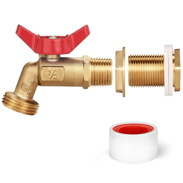 WADEO Rain Barrel Spigot, Brass Rain Barrel Quarter Turn Ball