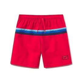 Speedo Boys Boy's Mid Length Redondo Solid Swim Trunks, High Risk Red, Medium US