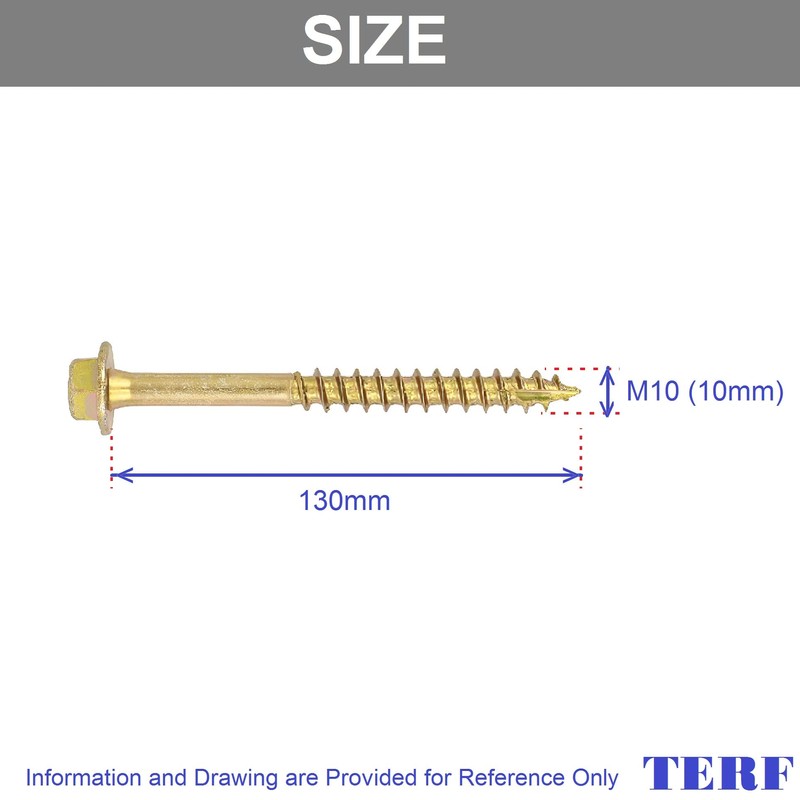 TERF® 10.0 X 130mm Advanced Turbo Coach Screws 10.0 X
