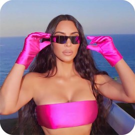 milramtob Futuristic Wrap Around Sunglasses Y2K Silver Trendy Rimless Glasses Cyberpunk Eyewear for Women Men Rave Party, Pink, One Size