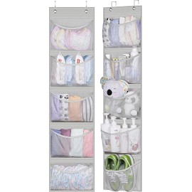 KEETDY Over the Door Organizer Storage for Closet with 5 Pockets Organizer for Bedroom Bathroom, 2 Pack