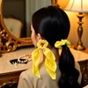 1Pc Yellow Women Girl Bow Satin Ribbon Ponytail Scarf Hair