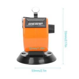 Hilitand Manual Tally Counter 4-Position ABS Shell Counting Tool Mechanical Desktop Point Counter can be Cleared (Orange)