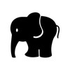 Bargain Max Decals Baby Elephant Silhouette Decal Notebook Car Laptop 5.5" (Black)