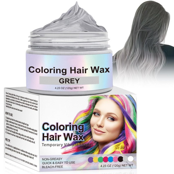 Rostblant Temporäre Haarwachs, Silbergrau Temporäre Haartönung, Gray Instant Hair Cream