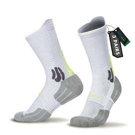 BRISIRA 3 Pairs of Bamboo Compression Socks for Men and Women, Compression Socks with Heel Pad, Anti-Blister Socks, Running Socks, Hiking Socks with Ventilation Mesh and Arch Support, Size 35-51, 3